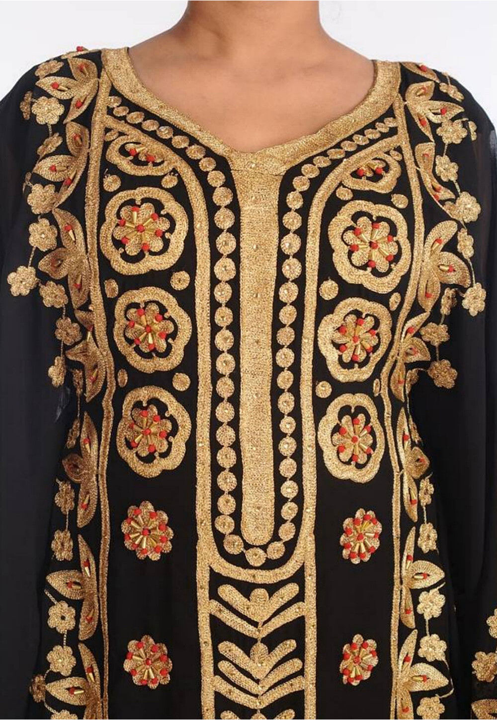 Morocan style kaftan With Golden hand Embroidery