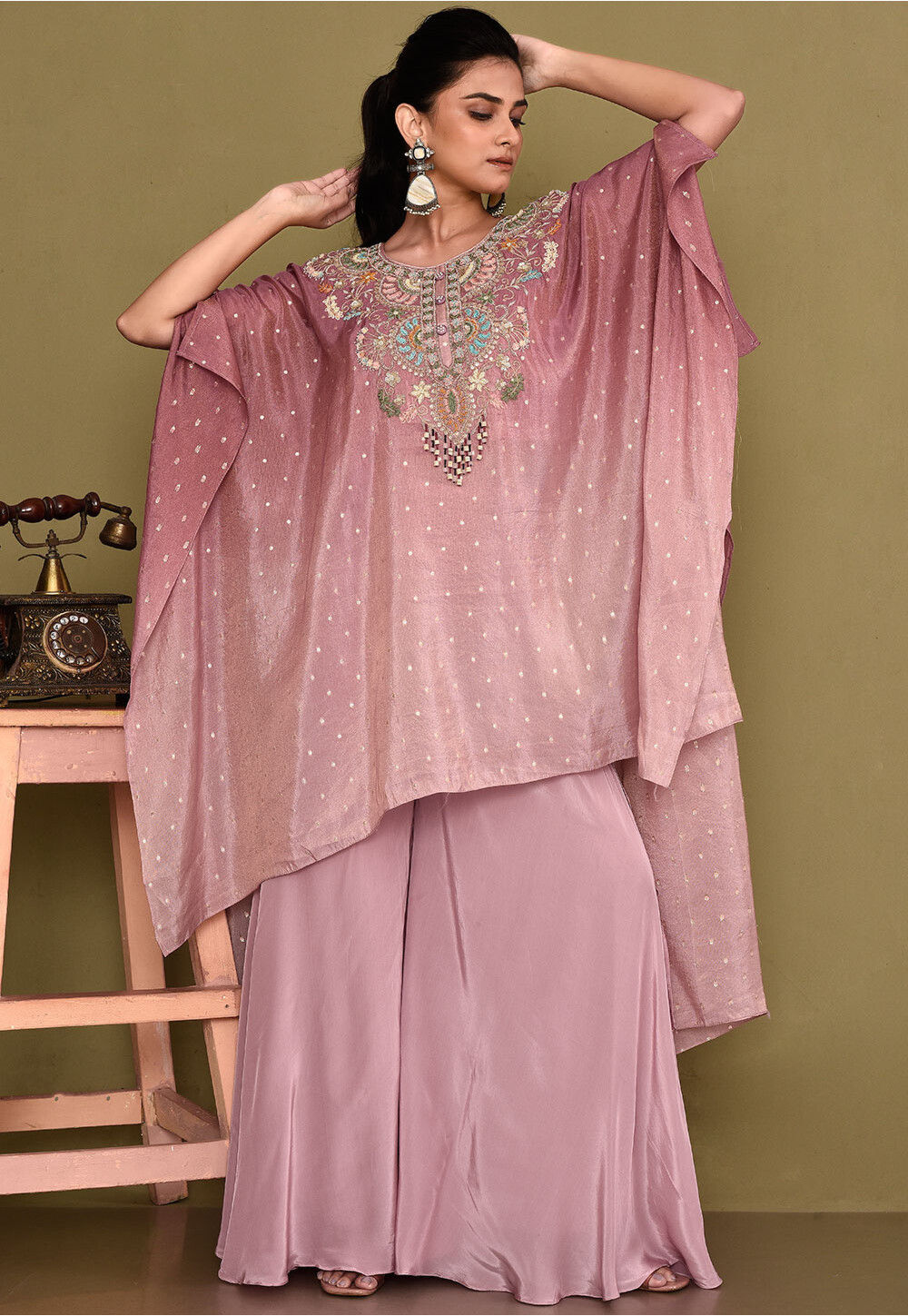 Georgette Embroidered Kaftan Dapper