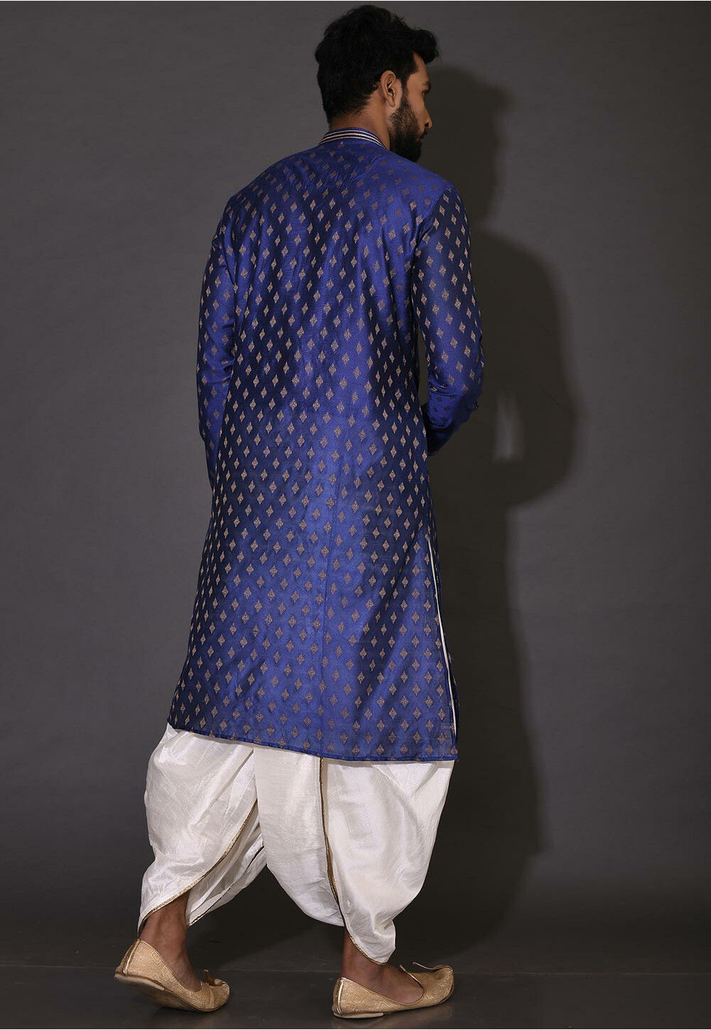 Royal Blue  Kurta Imported Silk Dhoti Pant main image 1