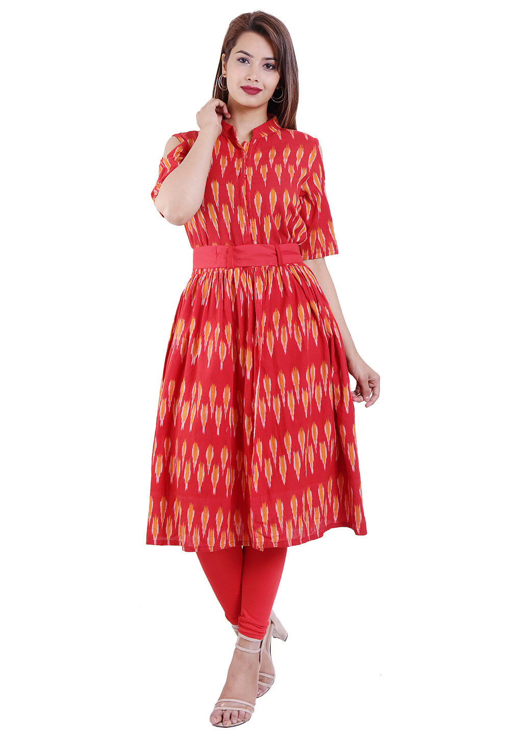 white christmas dresses Atula Cotton Ikkat A-Line Kurta main image 0
