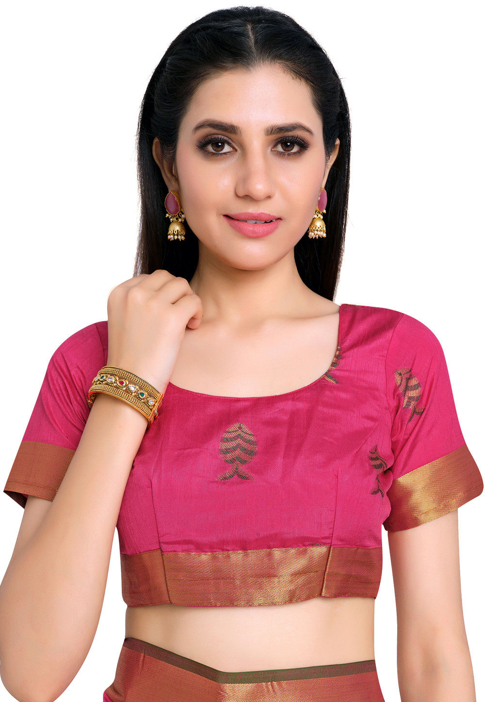 Kanchipuram Saree in Pink : SNGA2974