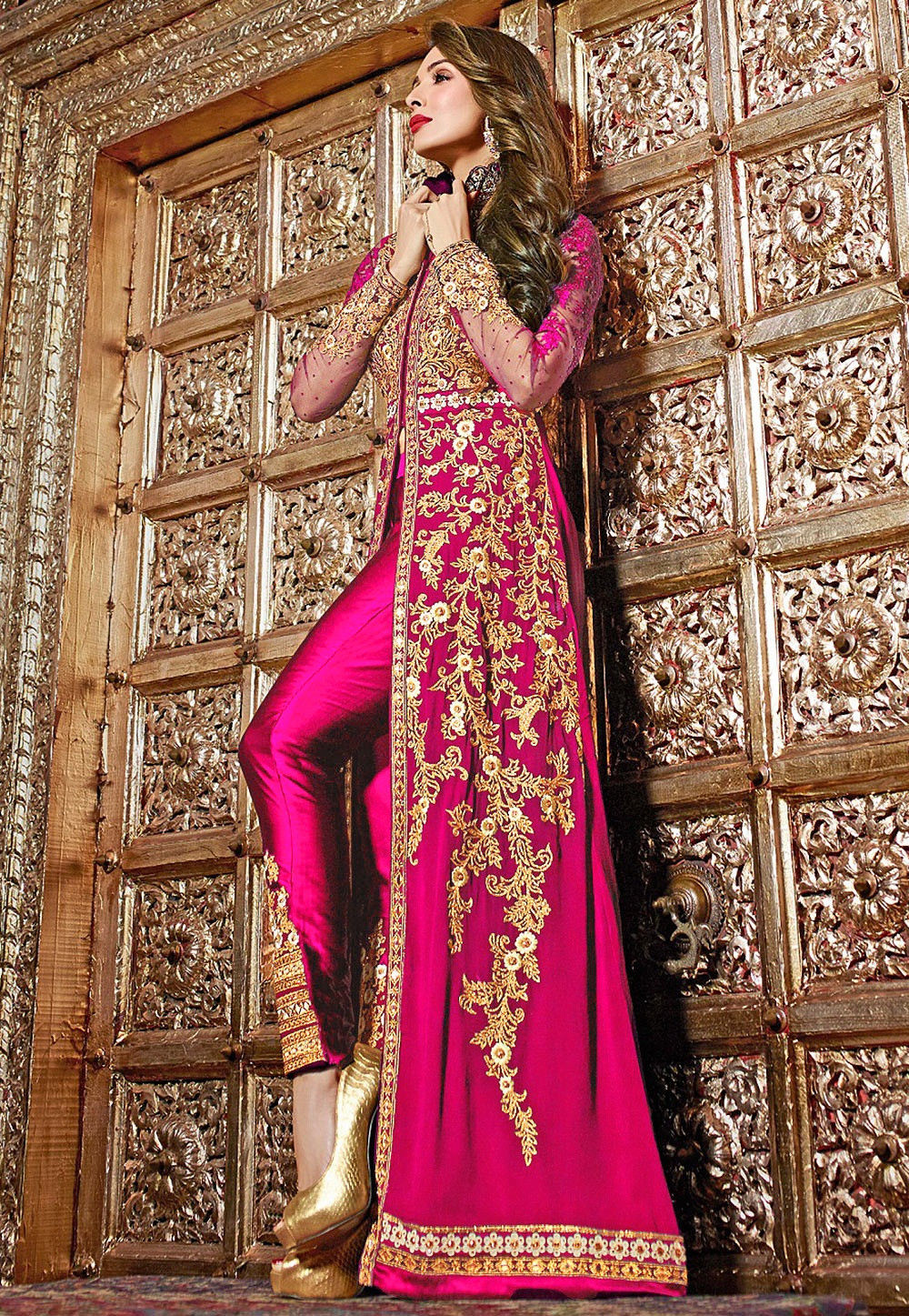 georgette gown with jacket