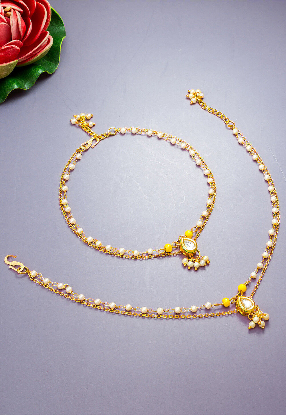 Kundan anklet hot sale