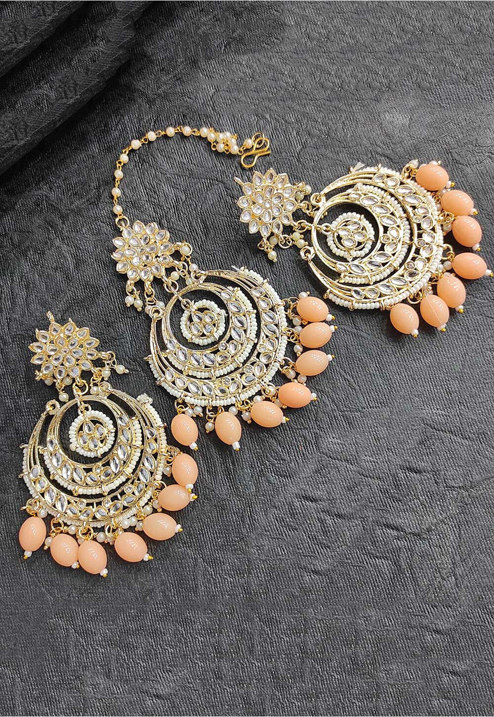 Kundan chandbali earrings (1-2739)(R) – JEWELSTYLE
