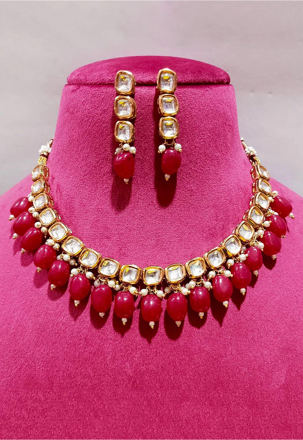 Kundan Choker Necklace Set JVD1720