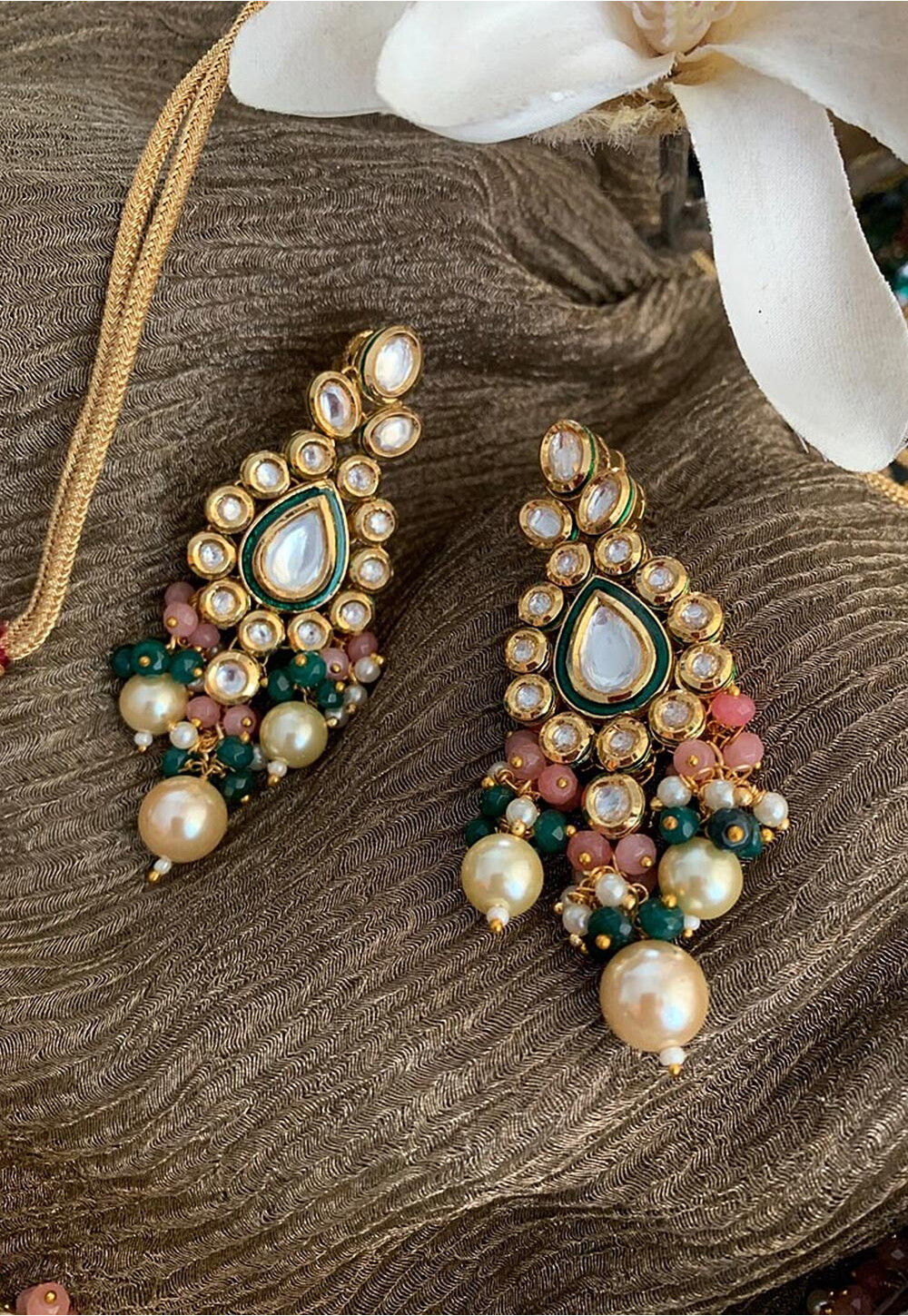Jawaharat Beautiful Necklace with Beautiful Earrings Kundan Jewellery Set A  | eBay