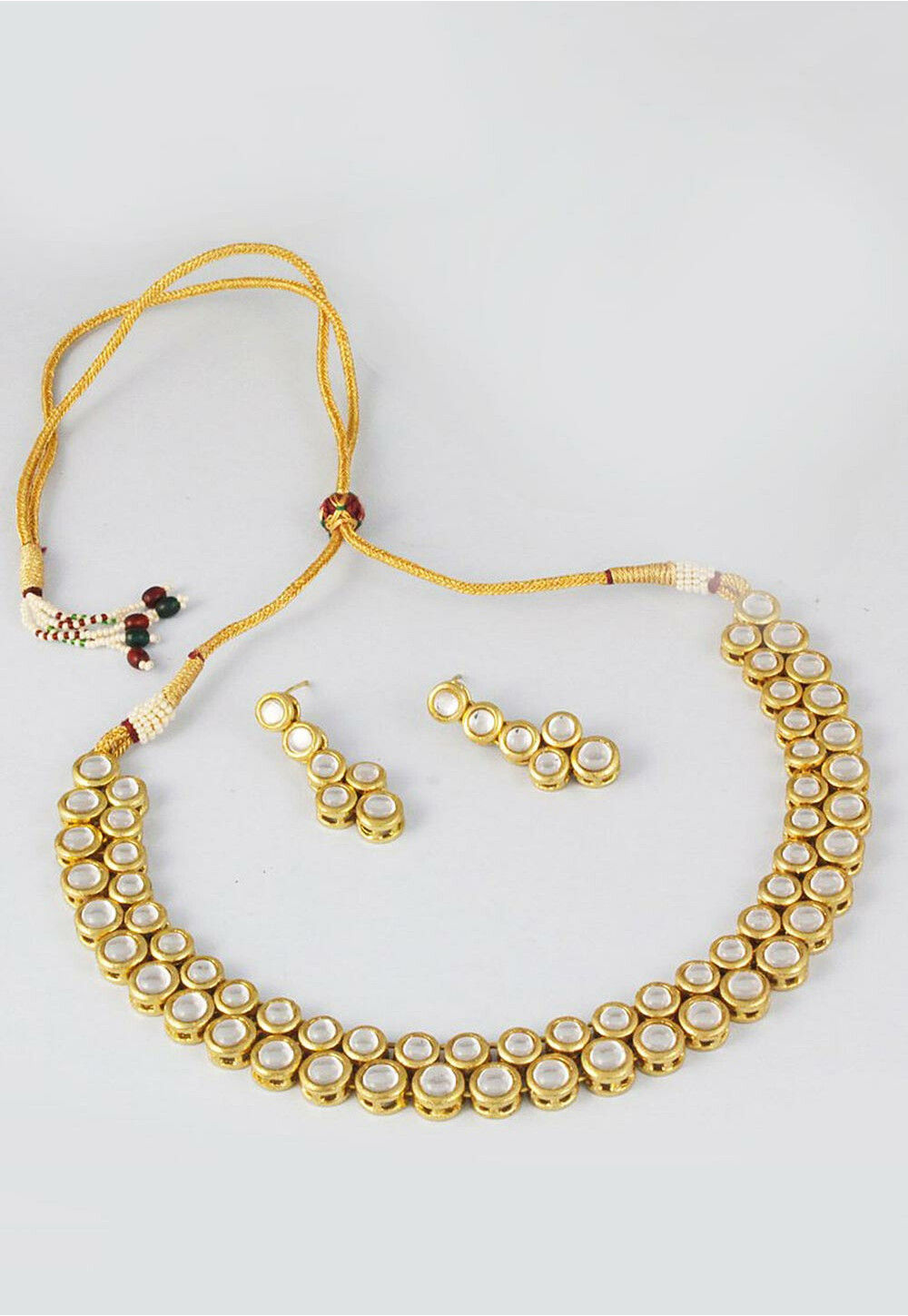 Buy Amritha Necklace Set | 92.5 Gold Plated Mother of pearls choker set  Online – The Amethyst Store