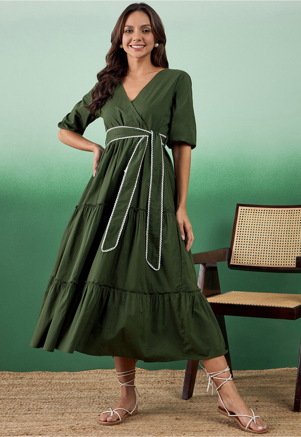 green emerald velvet dress Long Dark Green A-LIne Prom Dress with Ruffled Skirt– PromGirl