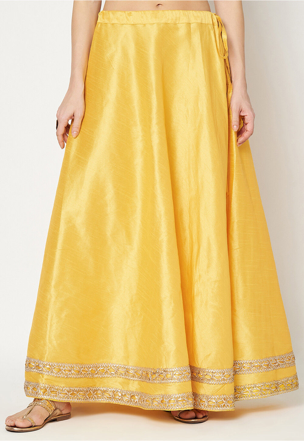 Yellow embellished skirt cheap