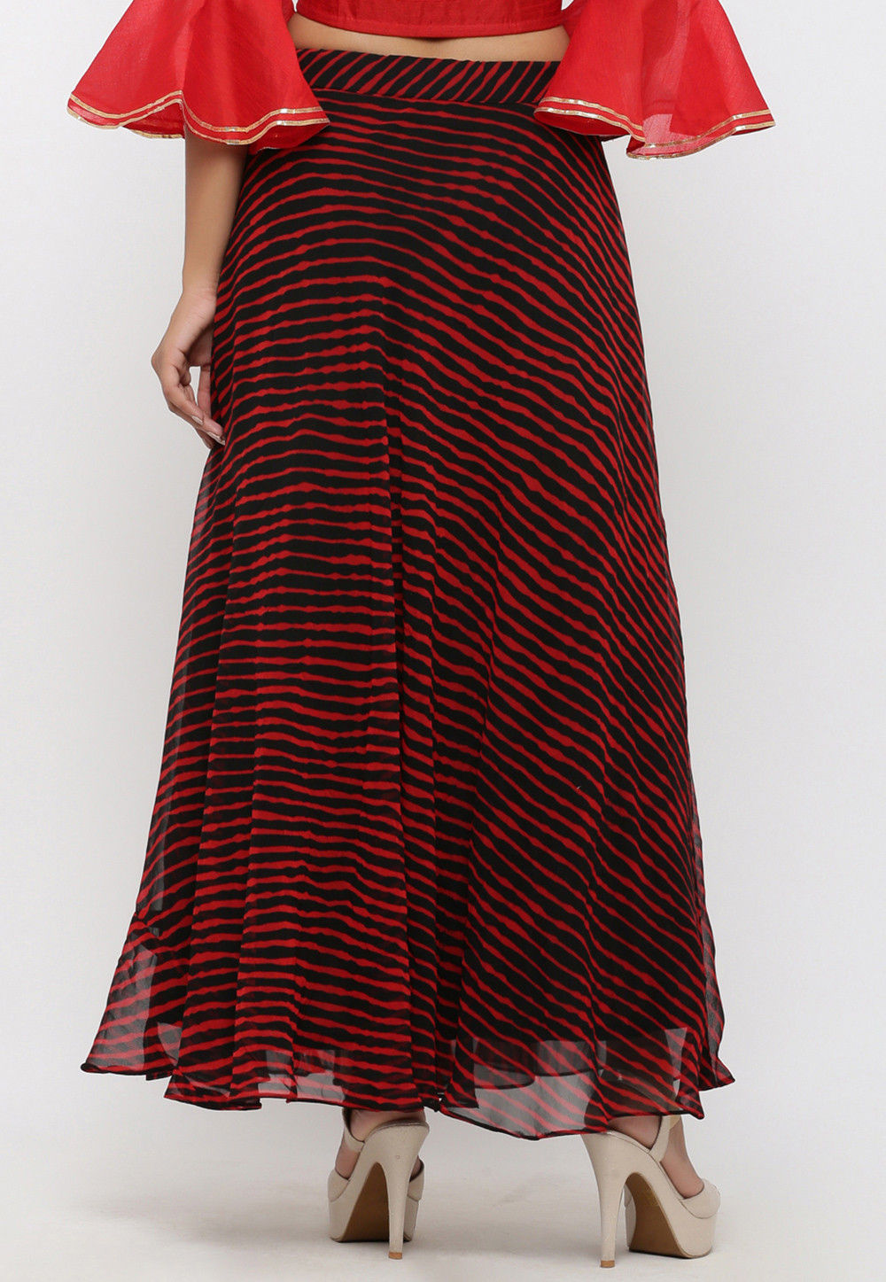 Buy Leheriya Long Skirt in Black and Red Online BNJ653