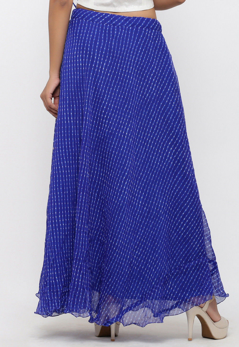 Buy Leheriya Long Skirt in Blue Online BNJ648 Utsav Fashion