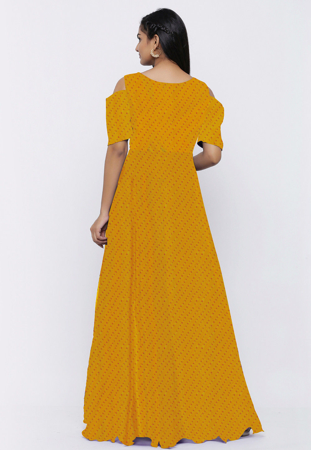Flayered Georgette Umbrella gown, orange  ( Lst 71)
