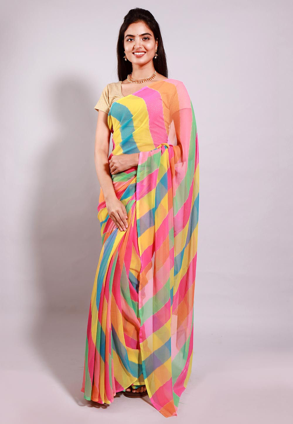 Leheria Chiffon Saree Price in India - Buy Leheria Chiffon Saree online at  Shopsy.in