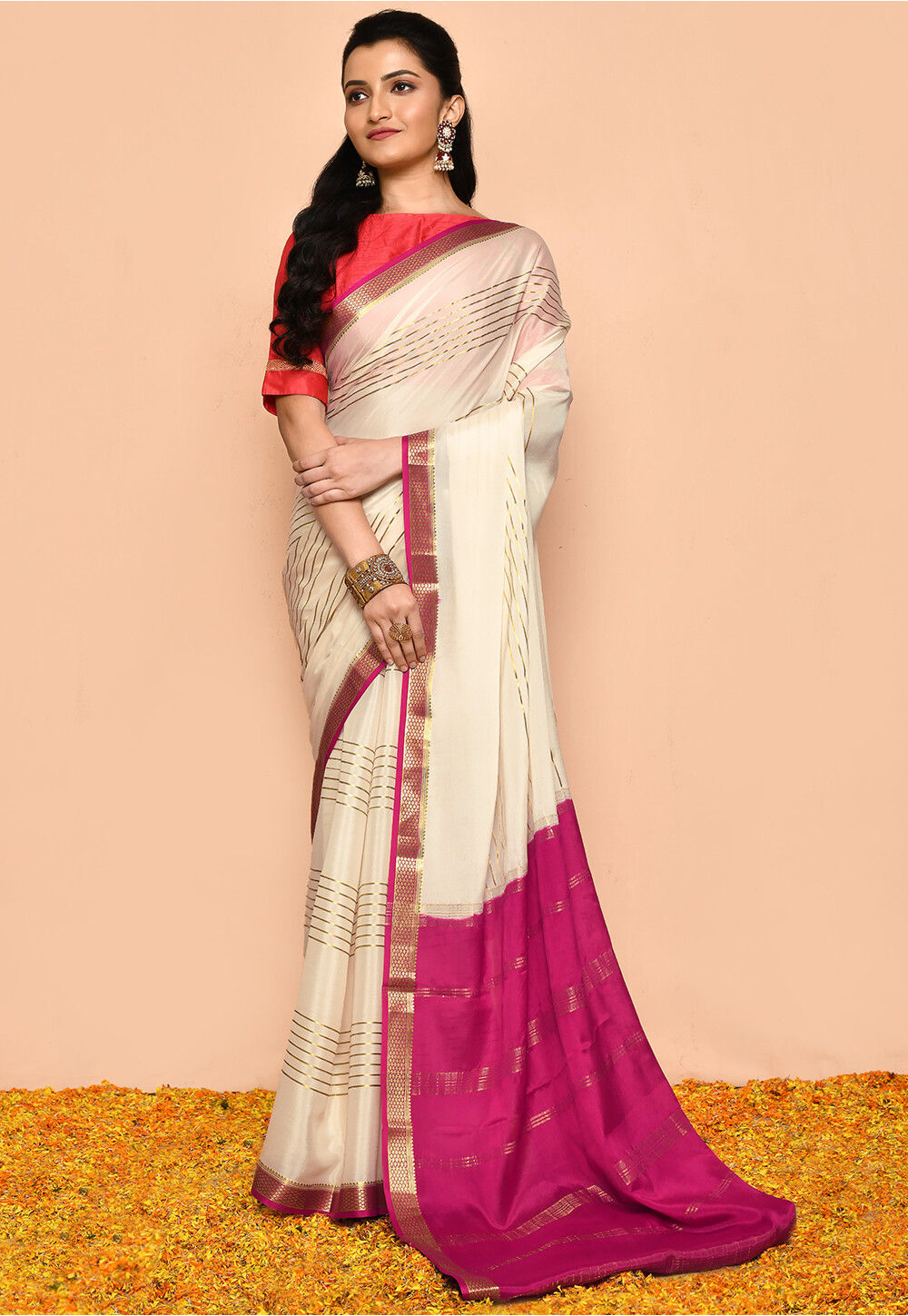 Contrast color pure mysore silk saree – www.vannamayil.com-sgquangbinhtourist.com.vn