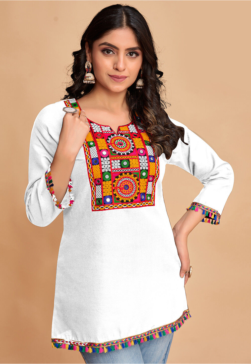 Buy Navratri Special Cotton Kurti in White Online TGW4304 Utsav Fashion