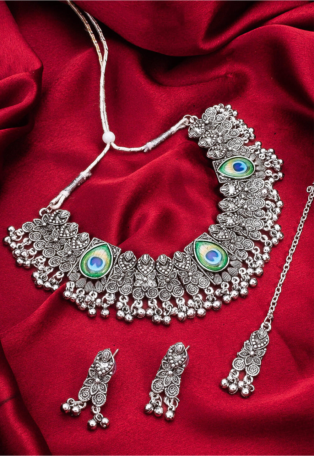 Oxidised Choker Necklace Set JPM6999
