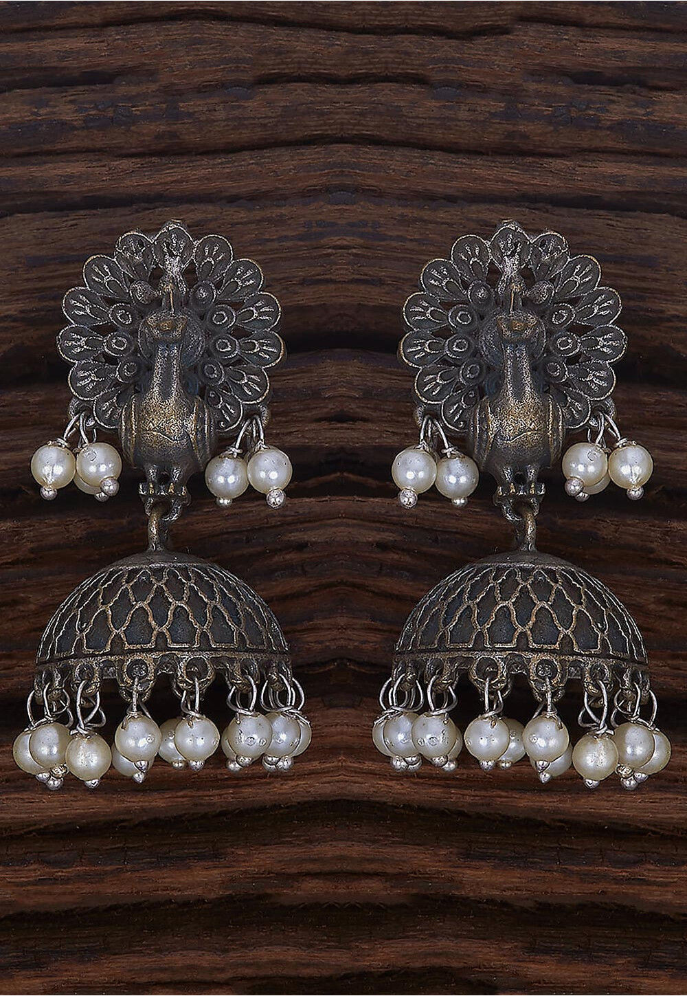 Buy Oxidised Jhumka Style Earrings Online : JKC7457 - Utsav Fashion