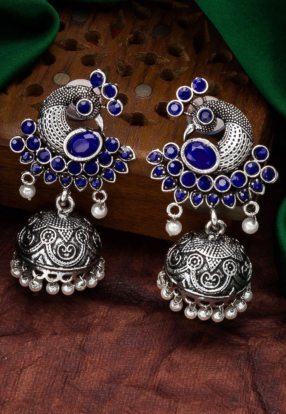 Beaded Temple Jhumka Style Earrings : JPM6006