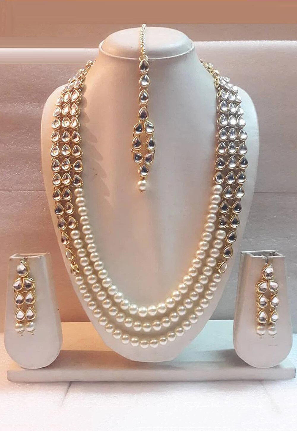Buy Pearl Layered Necklace Set Online : JVD1953 - Utsav Fashion