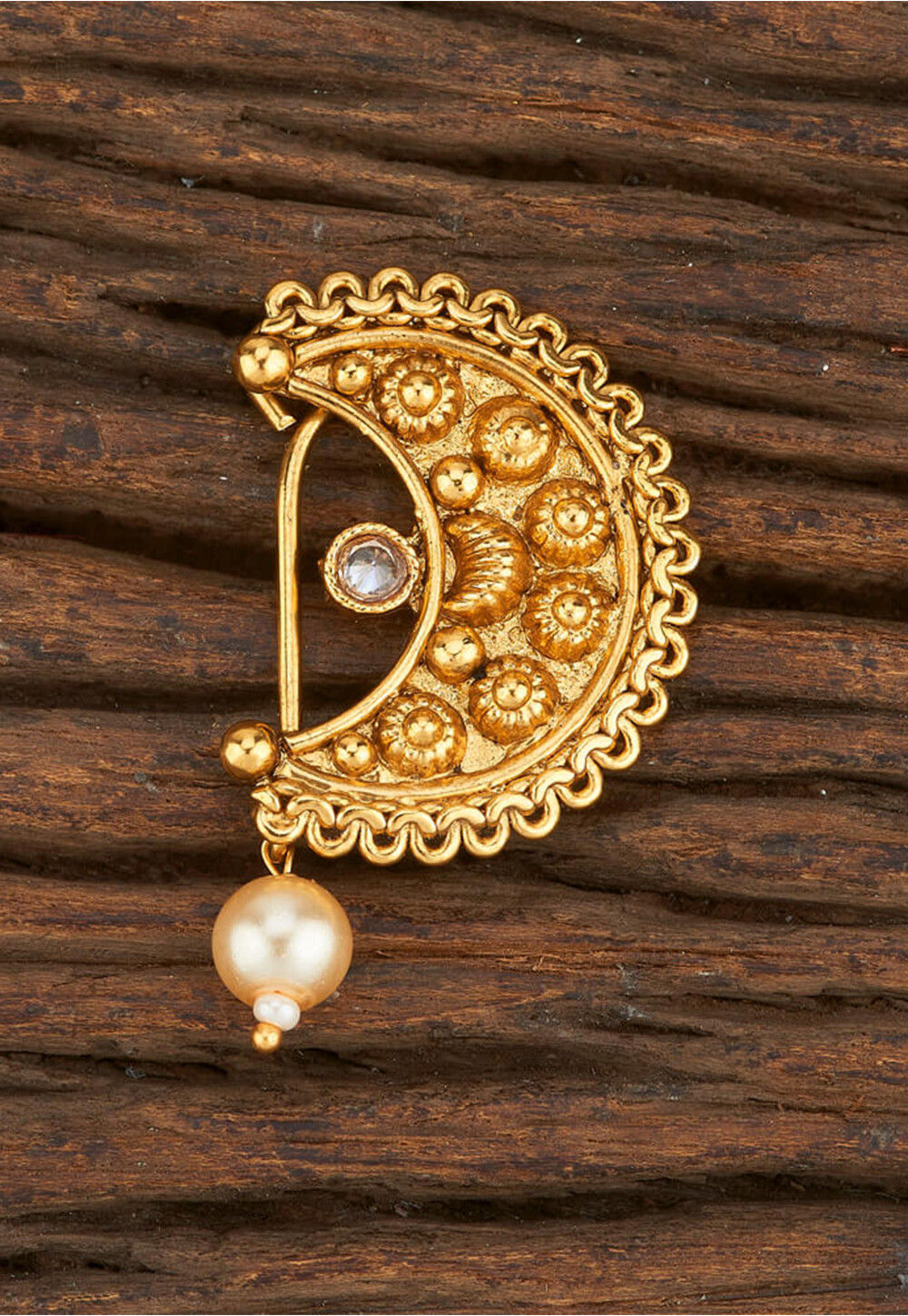 Buy ADMIER Maharashtrian Diamond Banu marathi Nose pin Nath Nose Ring for  Wedding Women Girls design Traditional Pearl Jewellery Online at Best  Prices in India - JioMart.