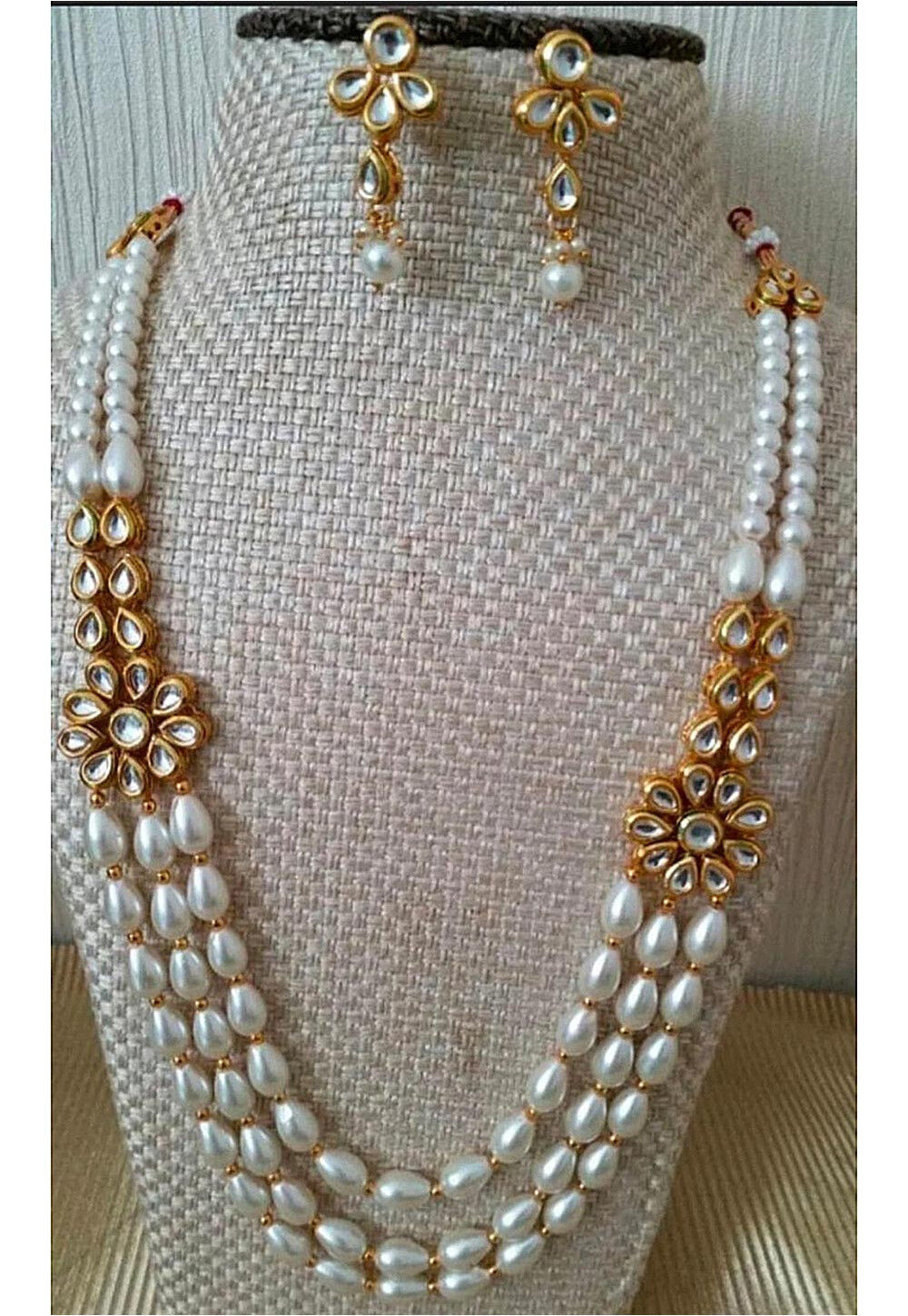 Buy White Pearl Beaded Layered Necklace Online at Jaypore.com