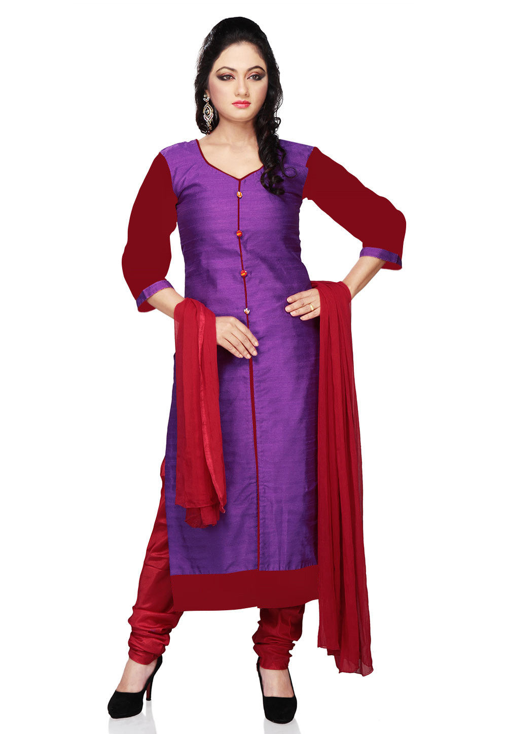 plain satin ke suit