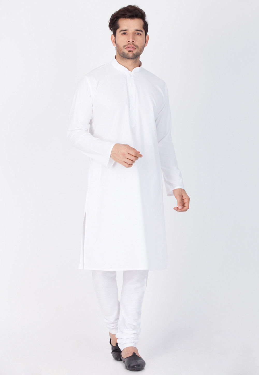 Buy Plain Cotton Kurta in White Online : MTR190 - Utsav Fashion