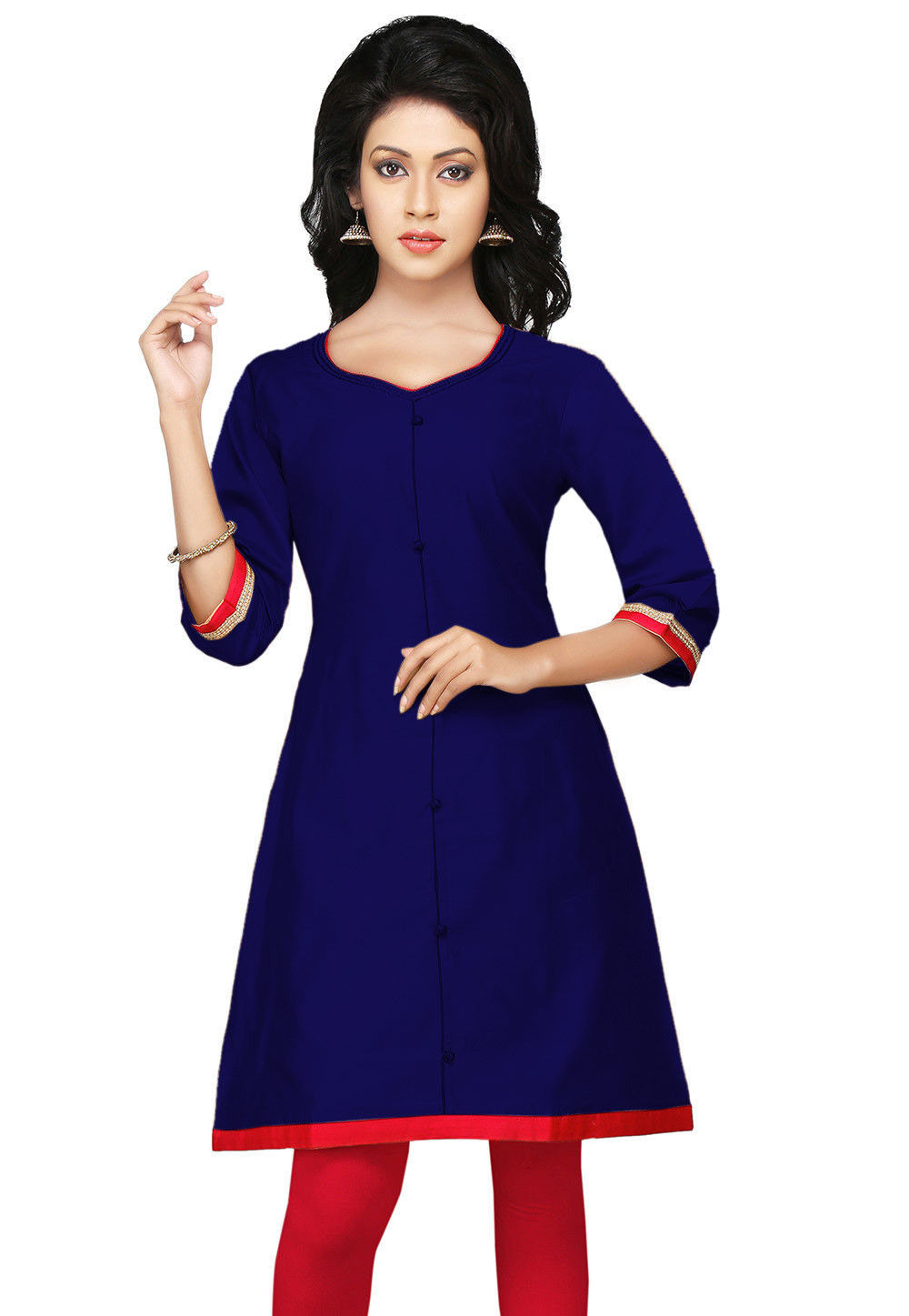 Buy Navy Blue Embroidered Festive Kurta Online  W for Woman