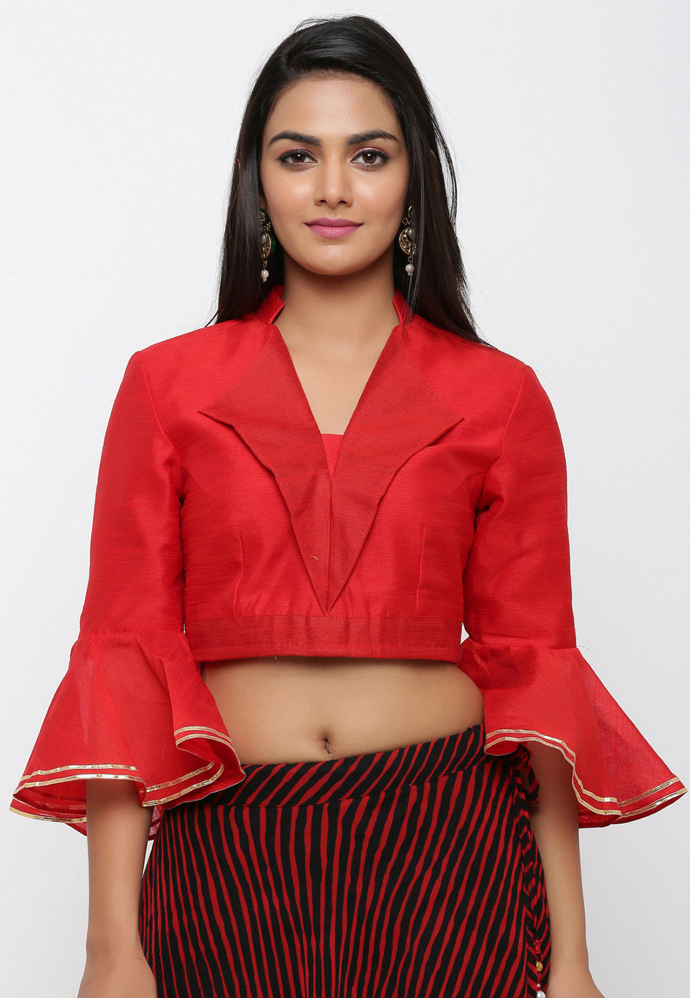 red silk blouse uk
