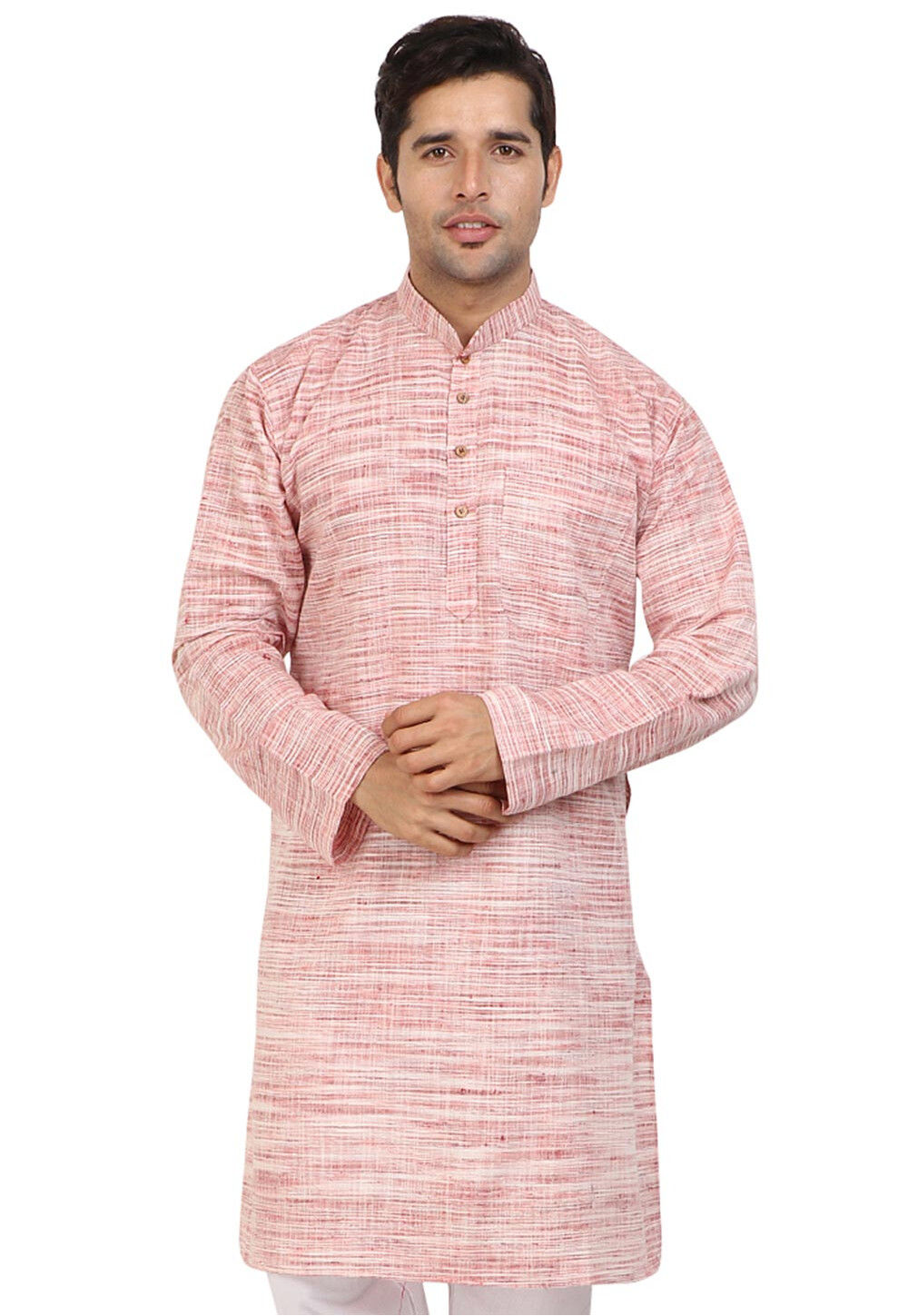 Dark Blue Half Sleeve Long Cotton Slub Kurta main image 0