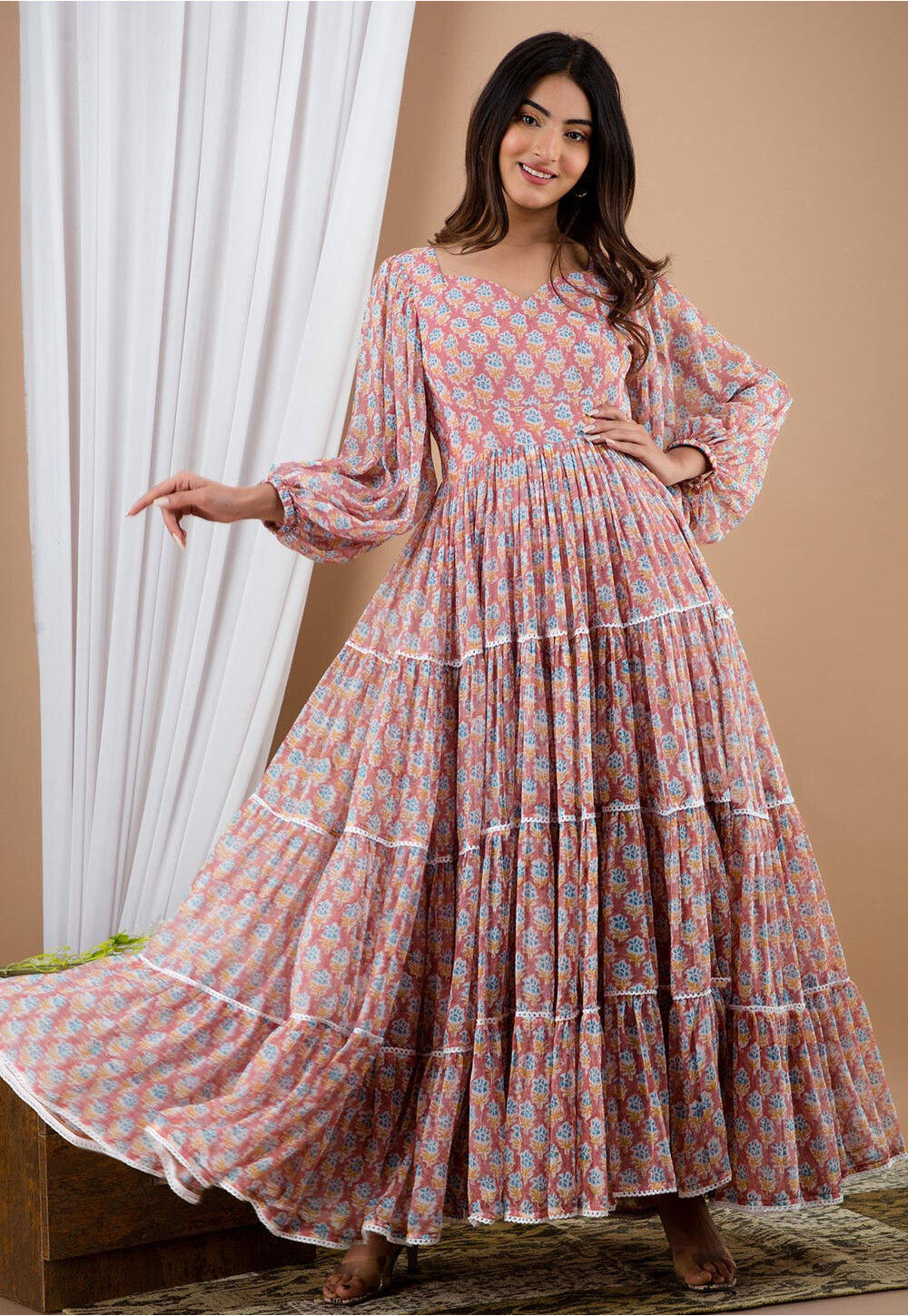 Beautiful Floral Print Chiffon Long Prom Dresses Evening Dress Y572 –  Simplepromdress
