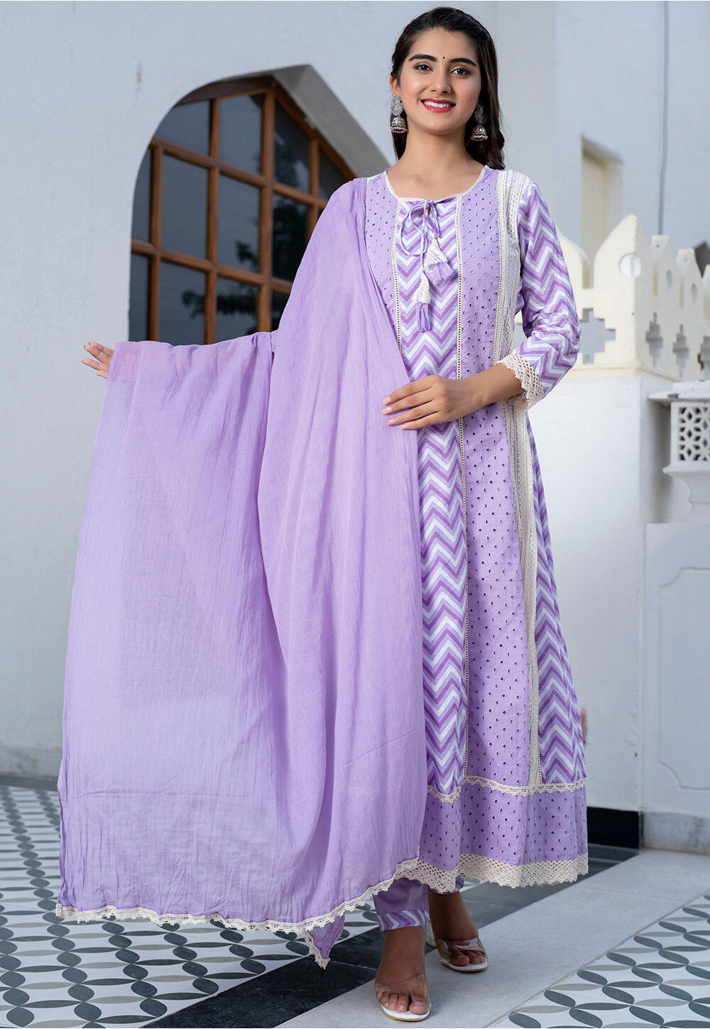 Purple Georgette Indian Wedding Ready Made Anarkali Suit SRYS79504 –  ShreeFashionWear