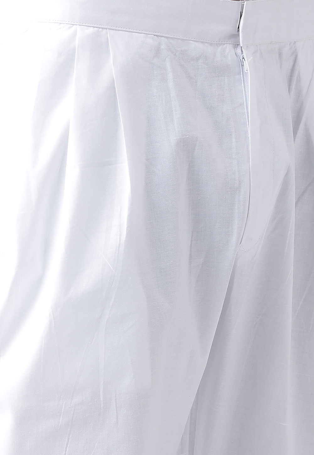Printed Cotton Kurta Pajama in White : MGN112