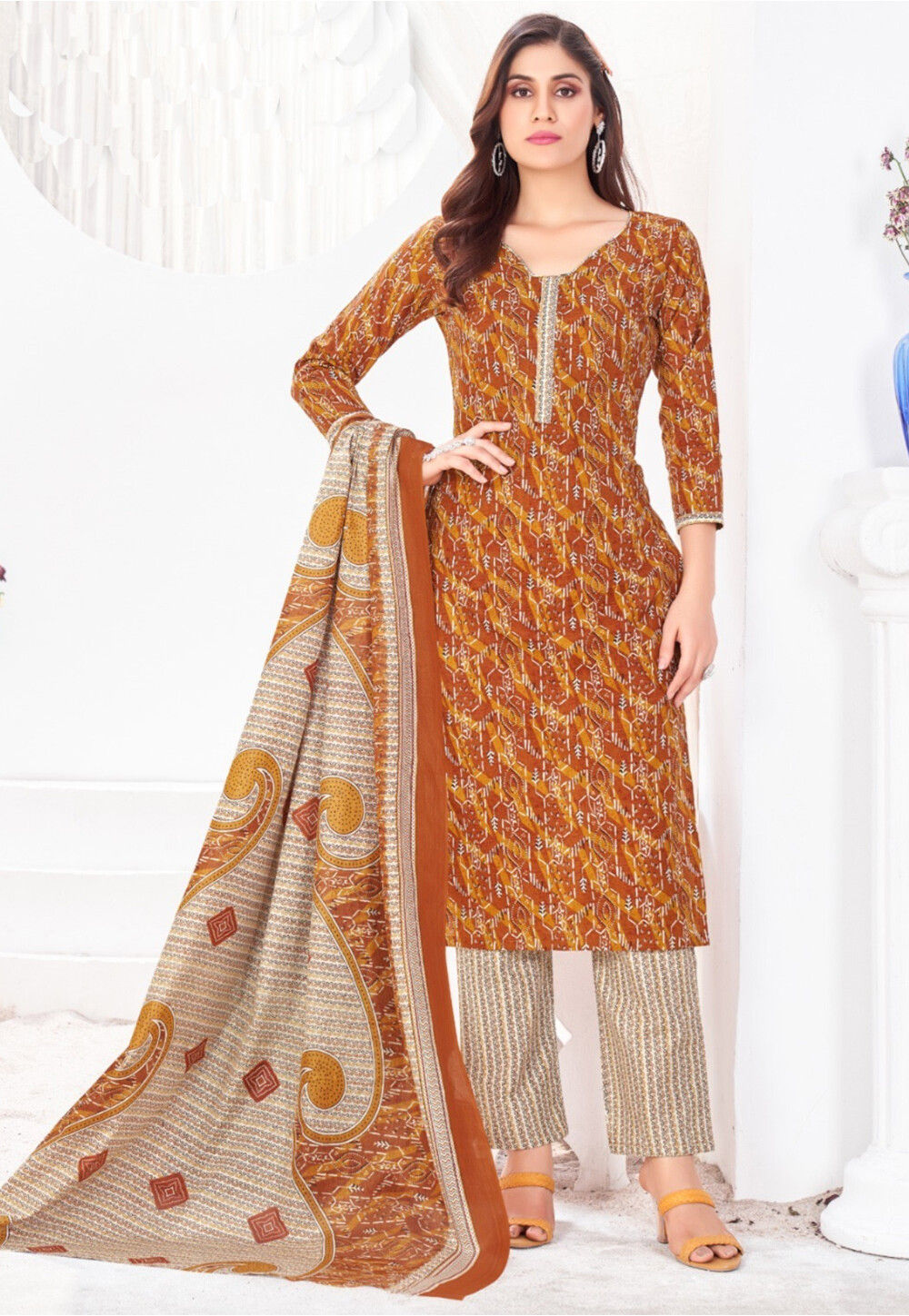 Orange Red Pakistani Suit