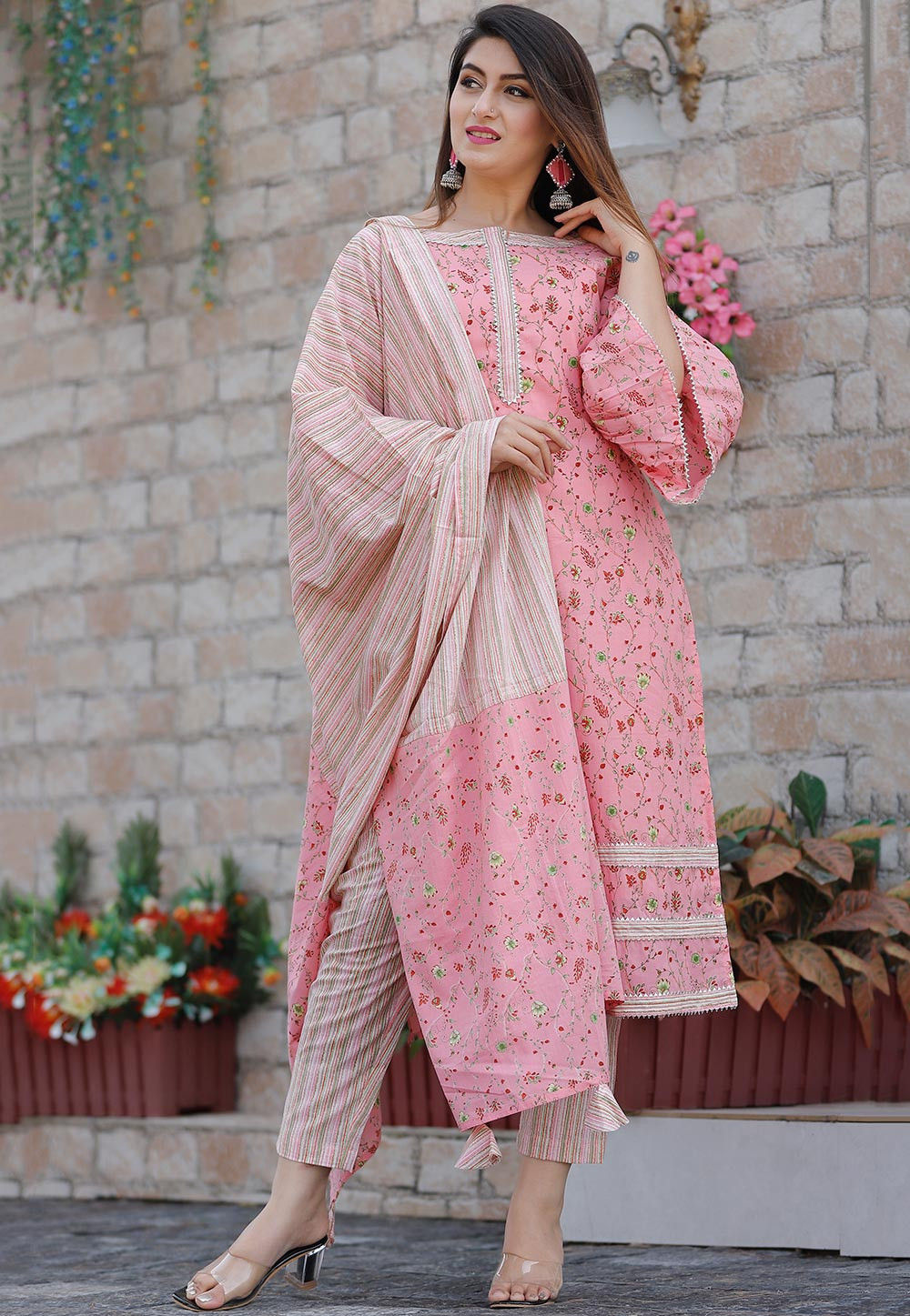 Buy Cotton Suit with Lace for Women | Kanchan Fashion