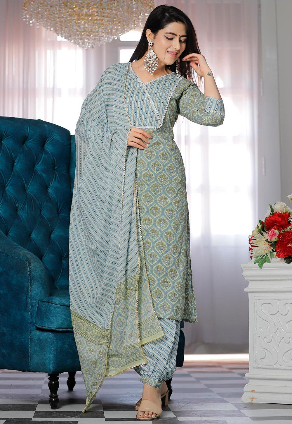 Buy Print Work Cotton Punjabi Suit | Punjabi Patiala Suits