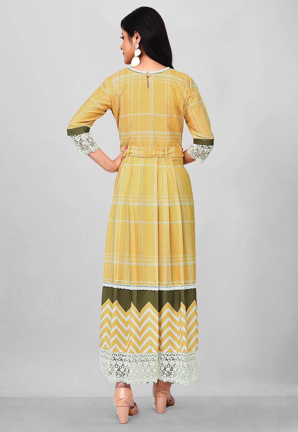 Buy Printed Cotton Rayon Maxi Dress in Light Mustard Online : TFL106 ...