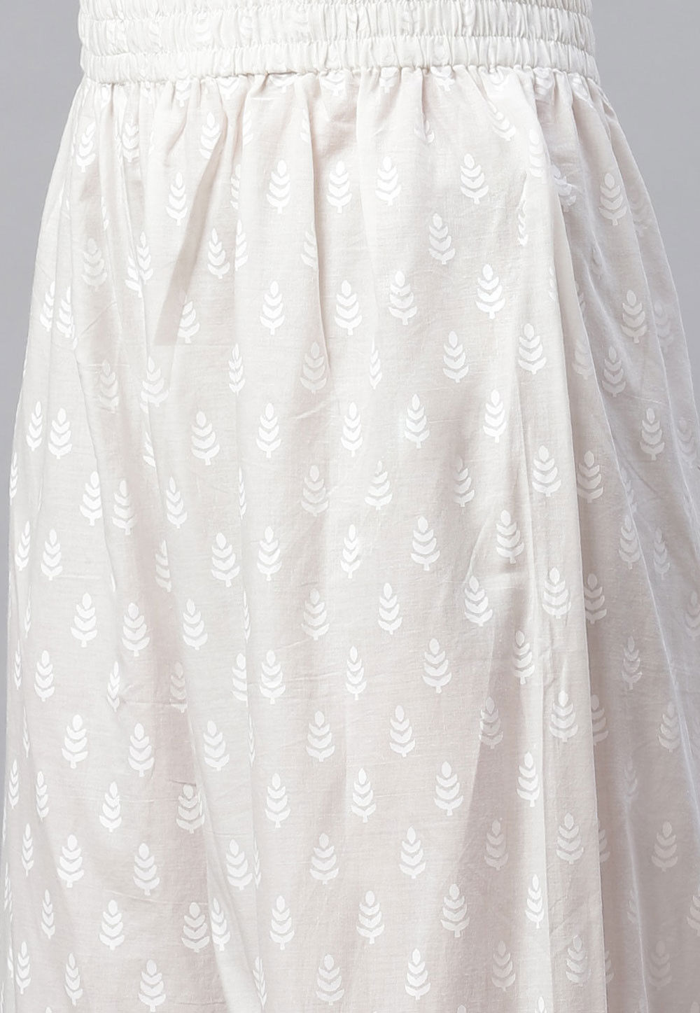 Buy Printed Cotton Straight Kurta Set in White Online : TKV112 - Utsav ...