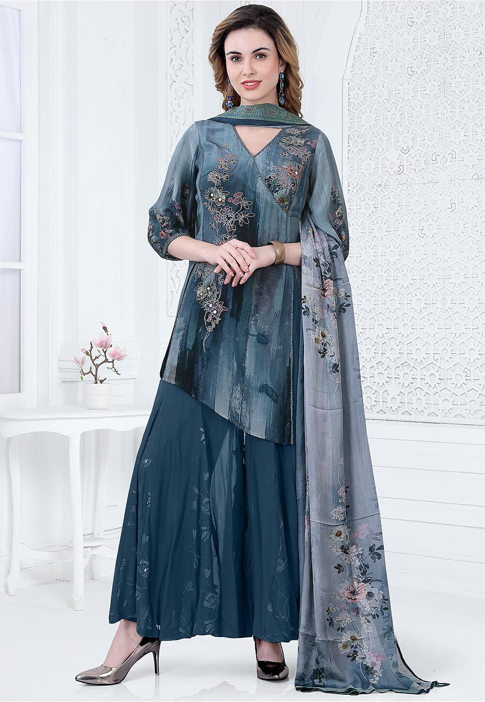 Grey pakistani dress 2025