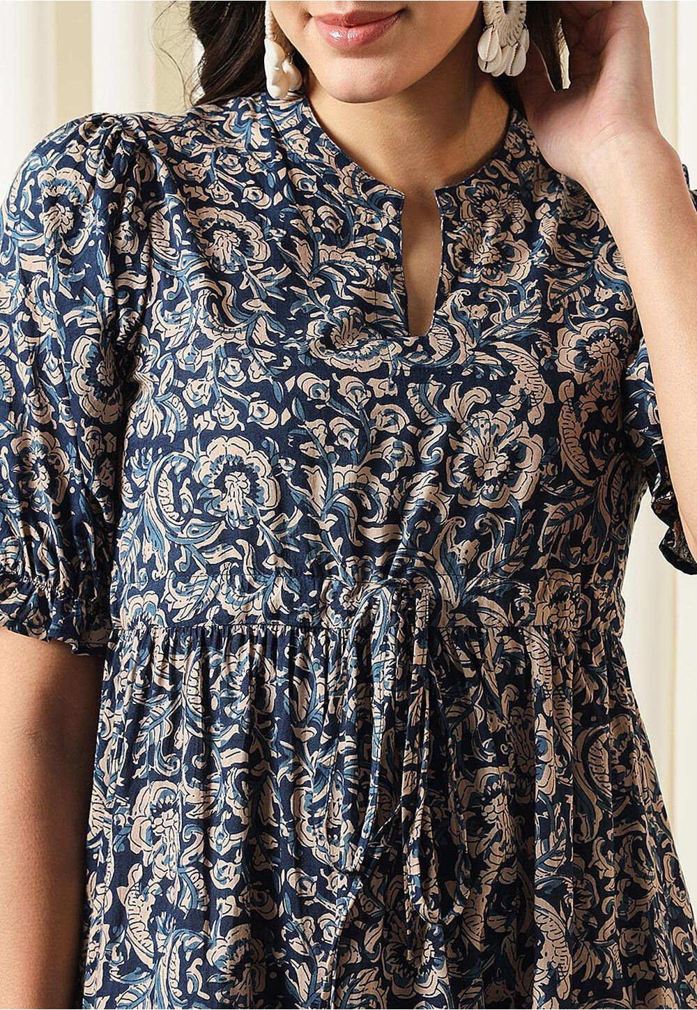 Cobalt Blue Cotton Aline Dress