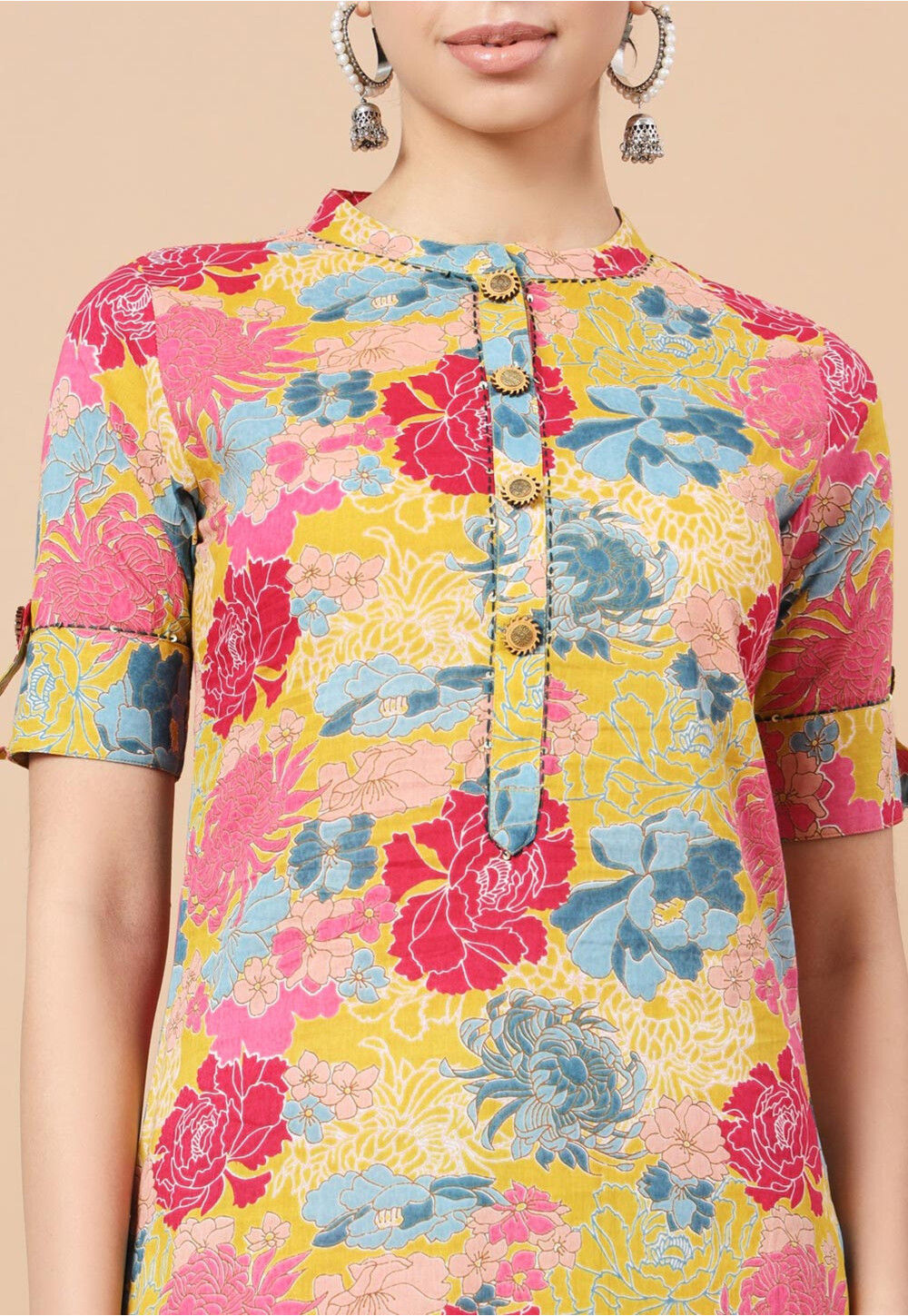 Pure Cotton Floral Printed A-line Co-ord Set main image 1