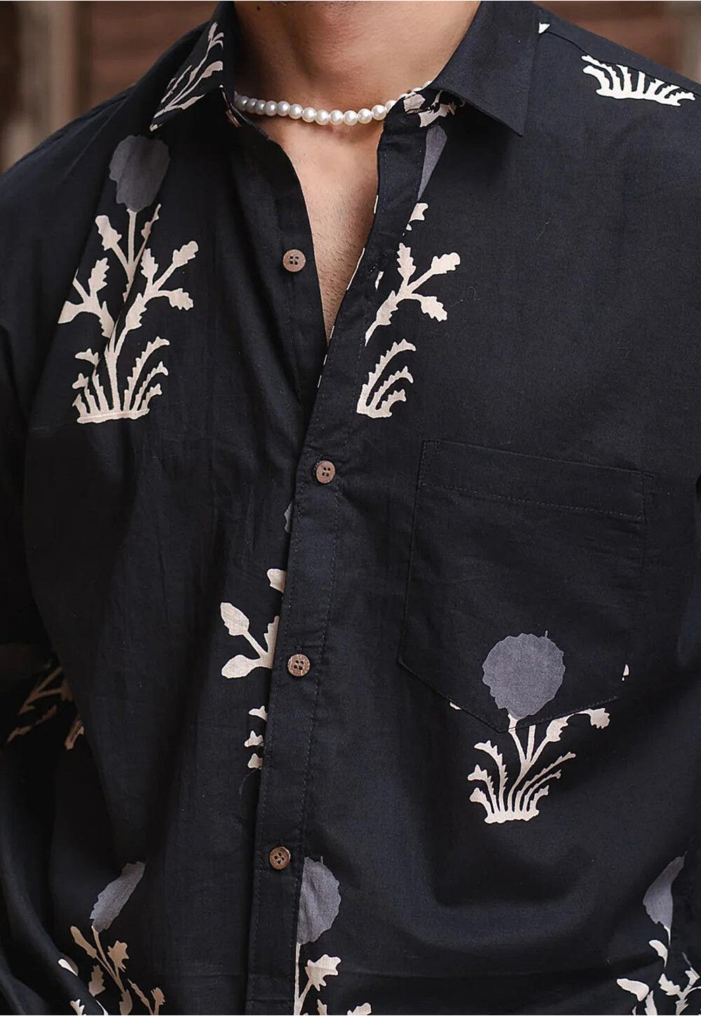 Buy Printed Pure Cotton Shirt in Black Online : MJT312 - Utsav Fashion
