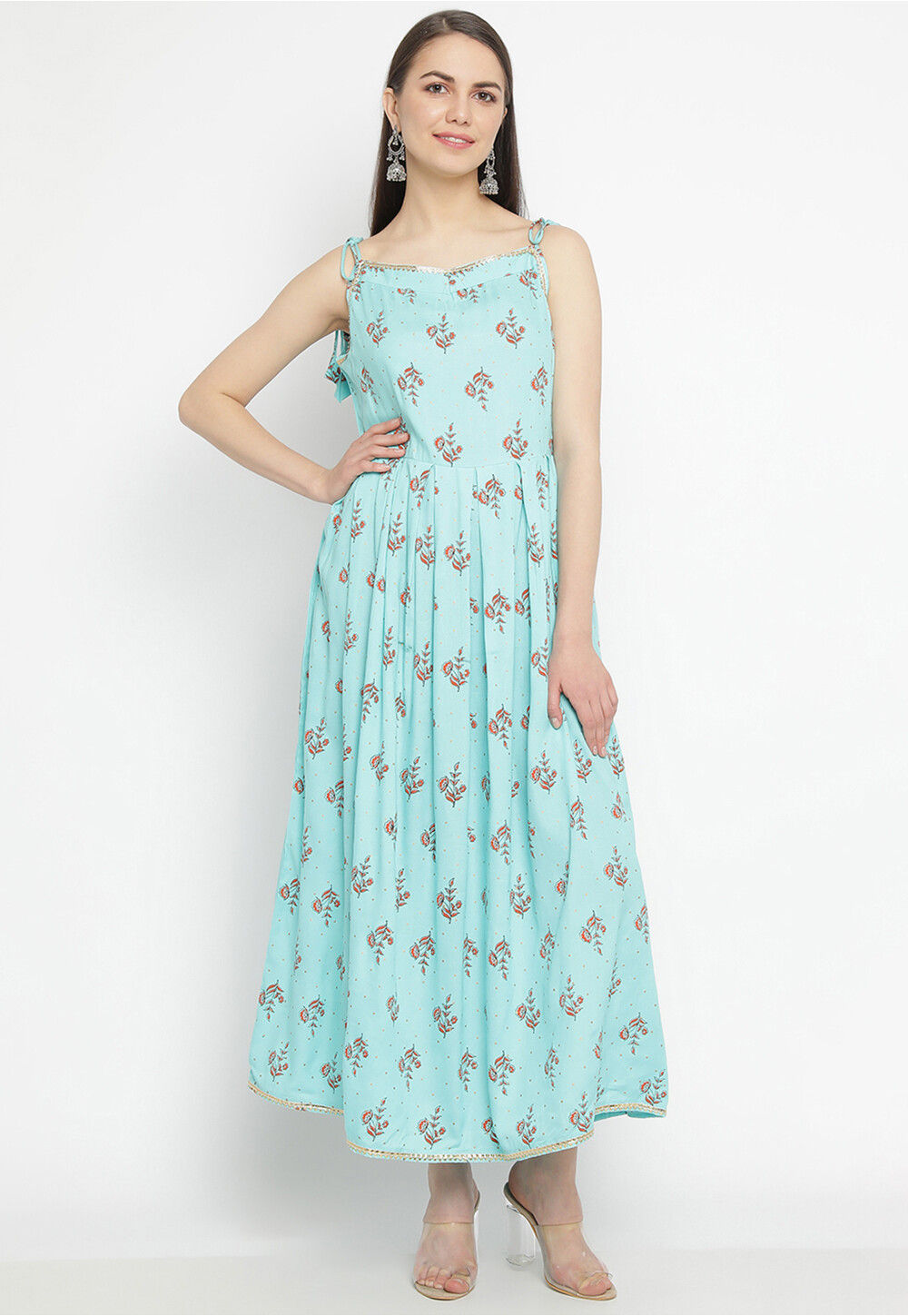 Printed Sky Blue One Piece Dress 00032, Half Sleeves, Casual Wear at Rs 230/ piece in Surat