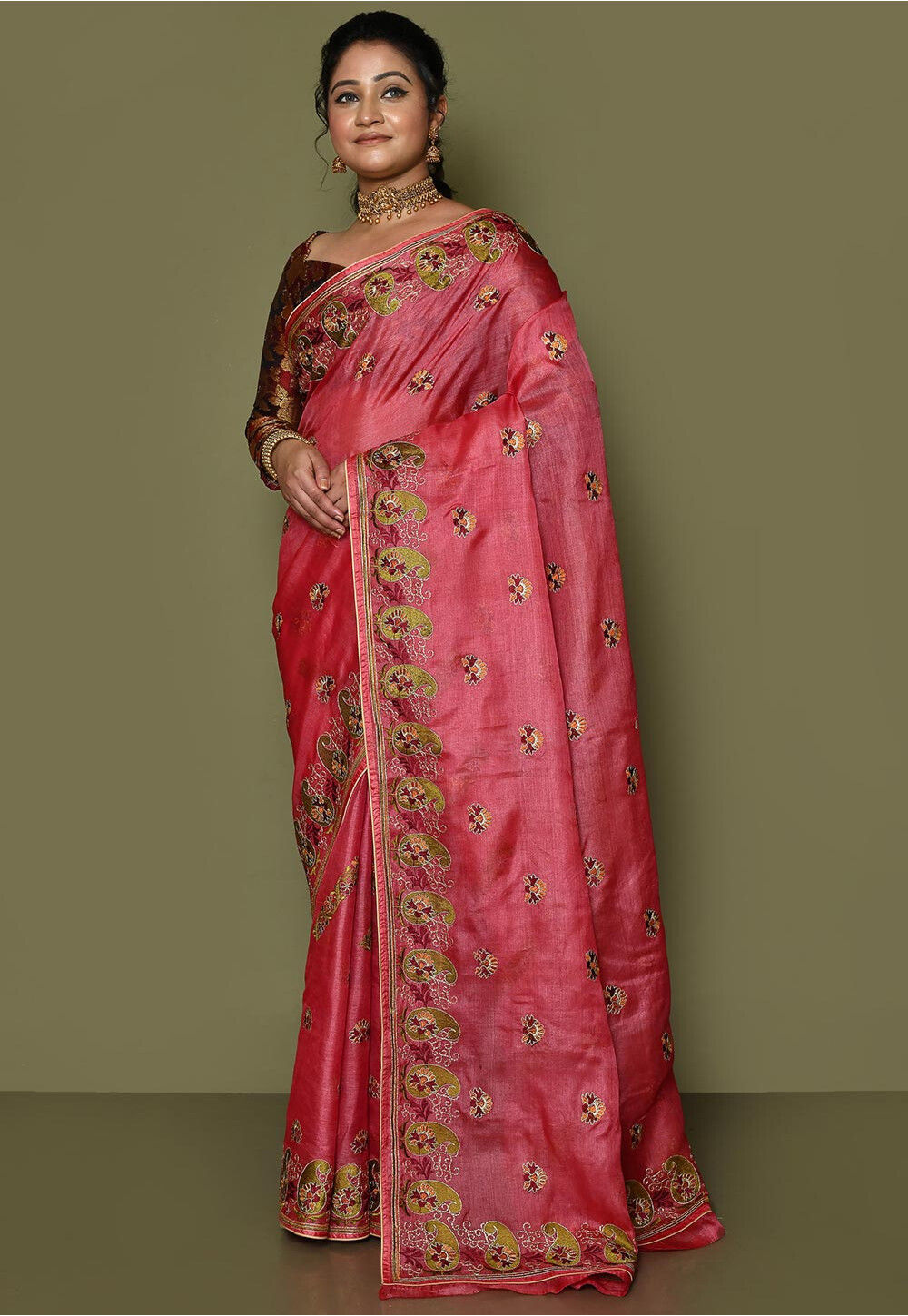 Formal Silk embroidery Saree