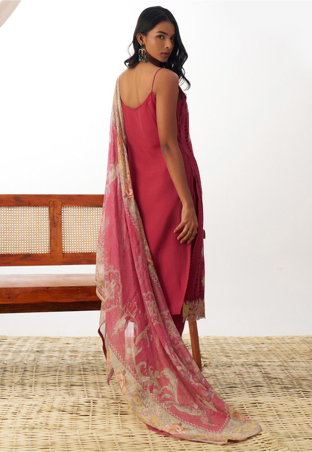 Dusty Pink Schiffli Embroidered Organza Salwar Suit main image 1
