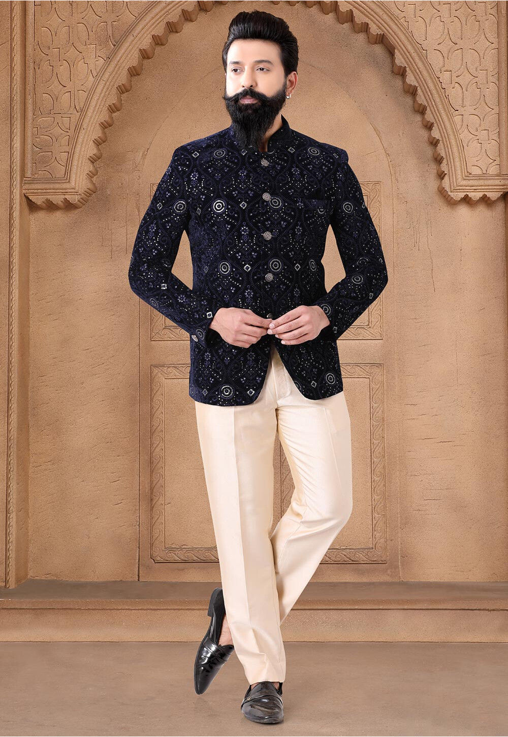 Tuxedo Farewell Party Dress Boy Buy Sequinned Velvet Jodhpuri Suit