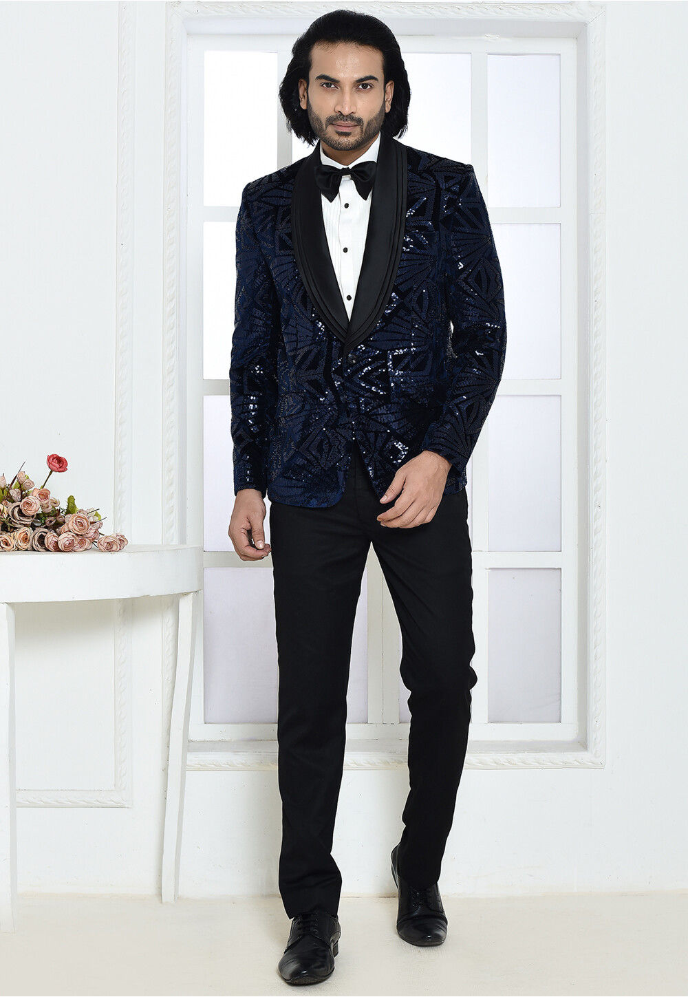 Buy Blue Velvet Suit for Groom and Groomsmen, 3 Piece Suit With Black  Lapel, Formal Suit for Prom, Wedding, Party Wear Outfit. Online in India -  Etsy