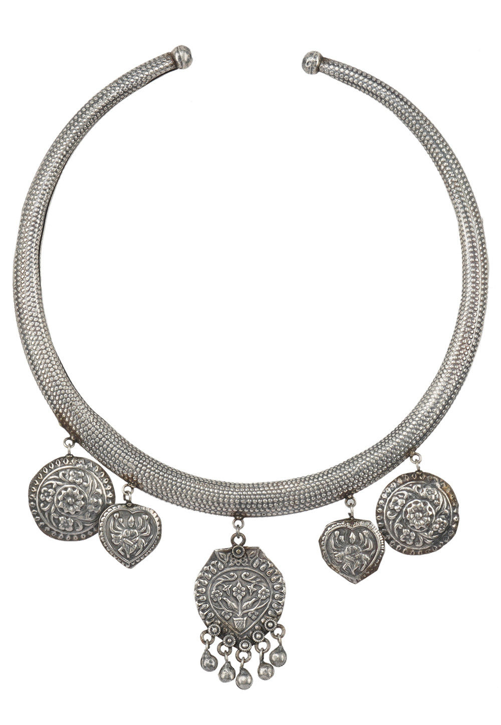 925 Silver Plain Hasli Necklace – Joharcart