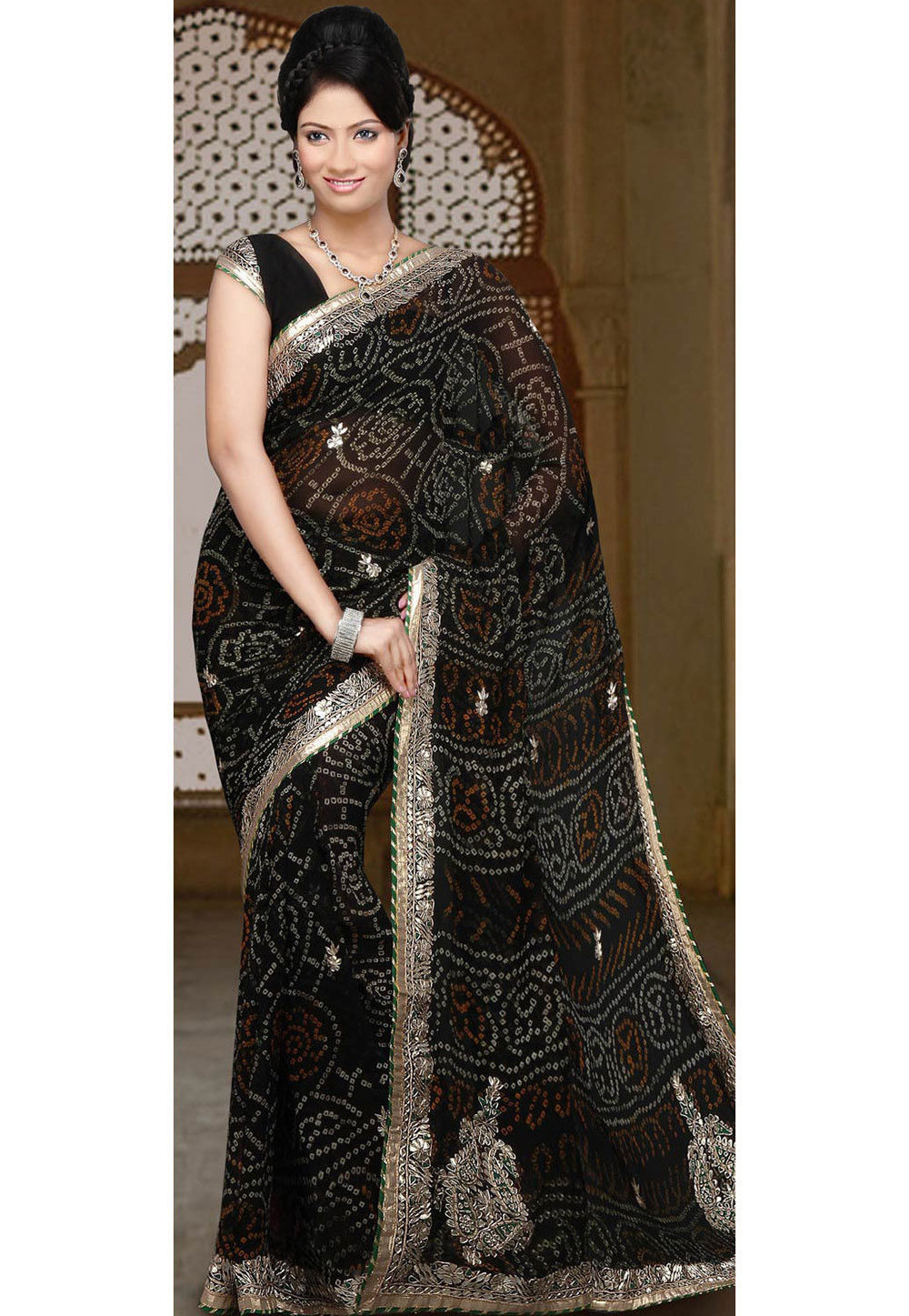 black chiffon saree party wear