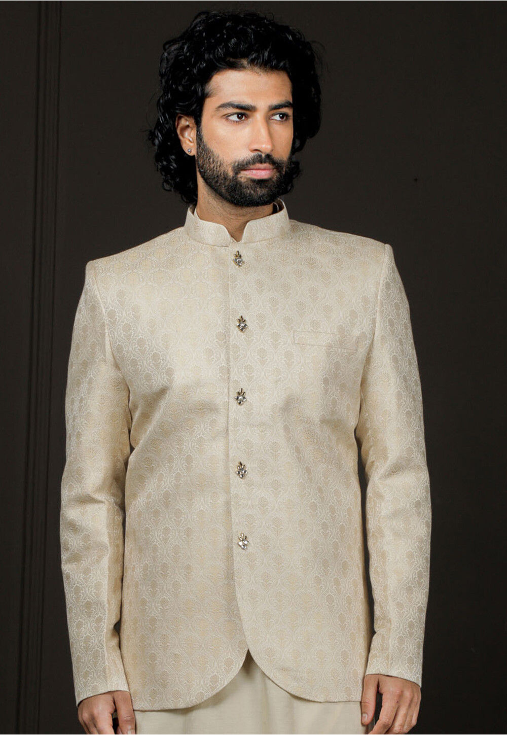 Jocket Bedge Color Buy Solid Color Art Silk Jacquard Jodhpuri Jacket in Light Beige Online ...